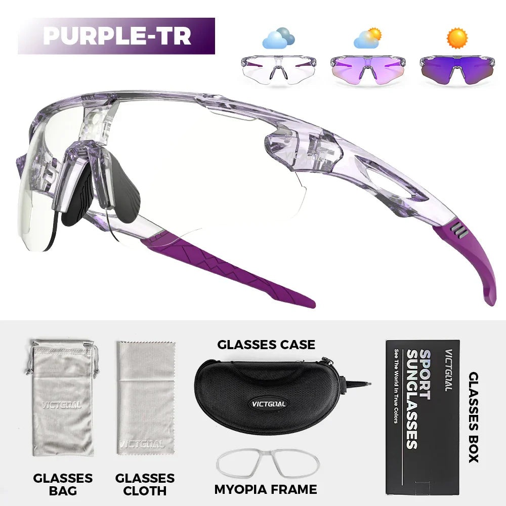 Photochromic Cycling Sunglasses for Men Women Sports UV400 Protection Bicycle Eyewear MTB Mountain Road Bike Eyeglass