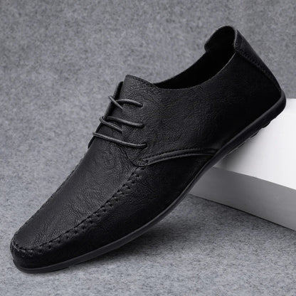 Summer Hollow Out Leather Shoes Men Luxury Italian Men Casual Handmade Moccasins Designer Breathable Boat Shoes