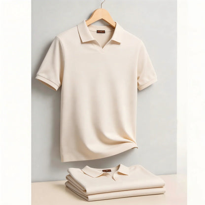 Men's Breathable Silky Polo Shirt Solid Color Soft Skin-Friendly Casual Cool Old Money Style Male Polo Shirts
