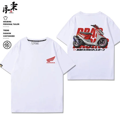 Motorcycle T Shirt Men Scooter Racing Graphic Tee 100% Cotton Casual Streetwear Top