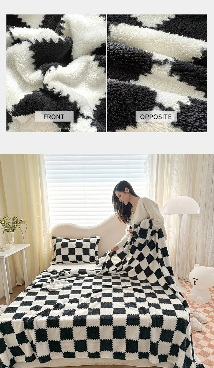 1 Piece Pink White Flannel Panda Fleece Soft And Comfortable Blanket Nap Blanket Suitable For Sofa Bed Sofa Office Suitable
