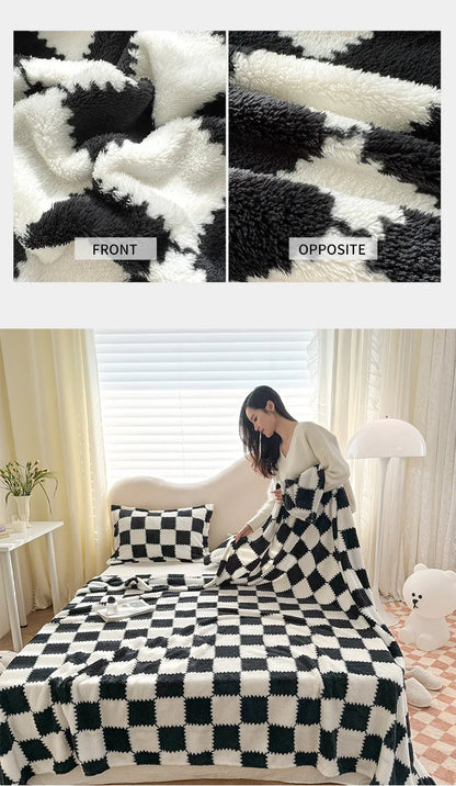 1 Piece Pink White Flannel Panda Fleece Soft And Comfortable Blanket Nap Blanket Suitable For Sofa Bed Sofa Office Suitable