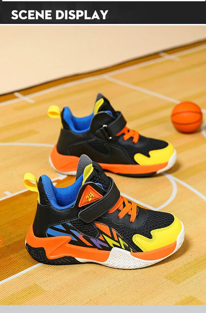 Summer Breathable Children's Sports Shoes Outdoor Basketball Shoes Kids Non-slip Platform Casual Sneakers For Boys Trainers