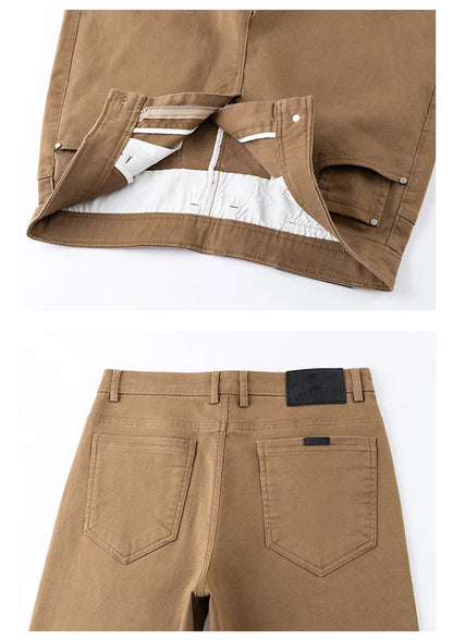 Lyocell Jeans Men Spring Autumn New Fashion Comfortable Straight Long Pants Soft Business Brand Classic Stretch Denim Trousers