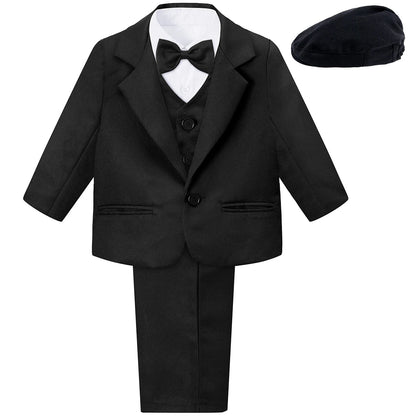 Baby Tuxedo Toddler Suit Infant Boy Easter Church Halloween Wedding Birthday Party Gift Ring Bearer Photography Outfit Set