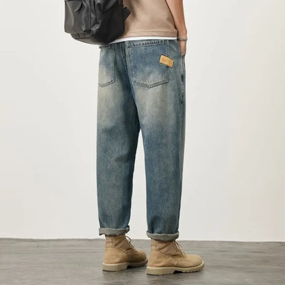 Summer Micro-cone Straight Jeans for Men Loose Comfortable and Versatile Casual Teenager Trendy Retro Trousers jeans for man
