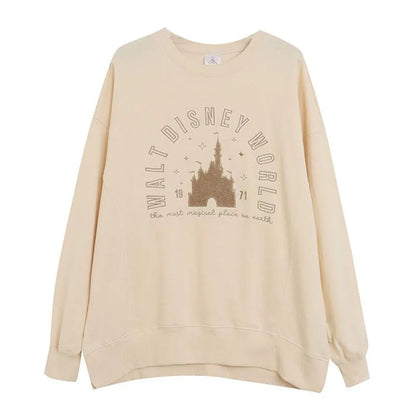 Embroidery Sweatshirt Women O Neck Pullover Tops Female Casual Loose Jumper Oversized Unisex Couple