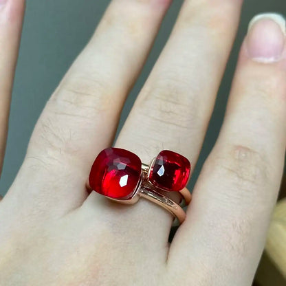 Classic and Petite Ring Set for Women Colorful Cyrstal Fashion Jewelry Gift Vanlentine's Day
