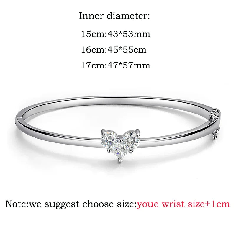 14K Plated Certified All Moissanite Bangles for Women Gems Lab Diamond Luxury Jewelry S925 Sterling Silver Shani Abergel