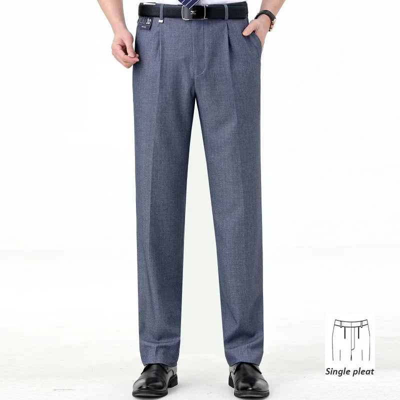 Men's High-End Summer Wool Blend Trousers, Traf Suit Pants,Business Formal , Man Pants,Wool Dress Pants for Men