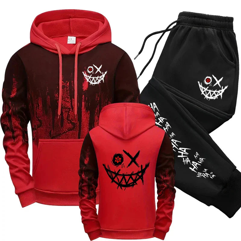 Men's Tracksuit  Men Two Piece Sets Versatile Casual Jogging Sweatshirts Fashion Comfort Daily Sports Simple Splashed Ink Hoodie