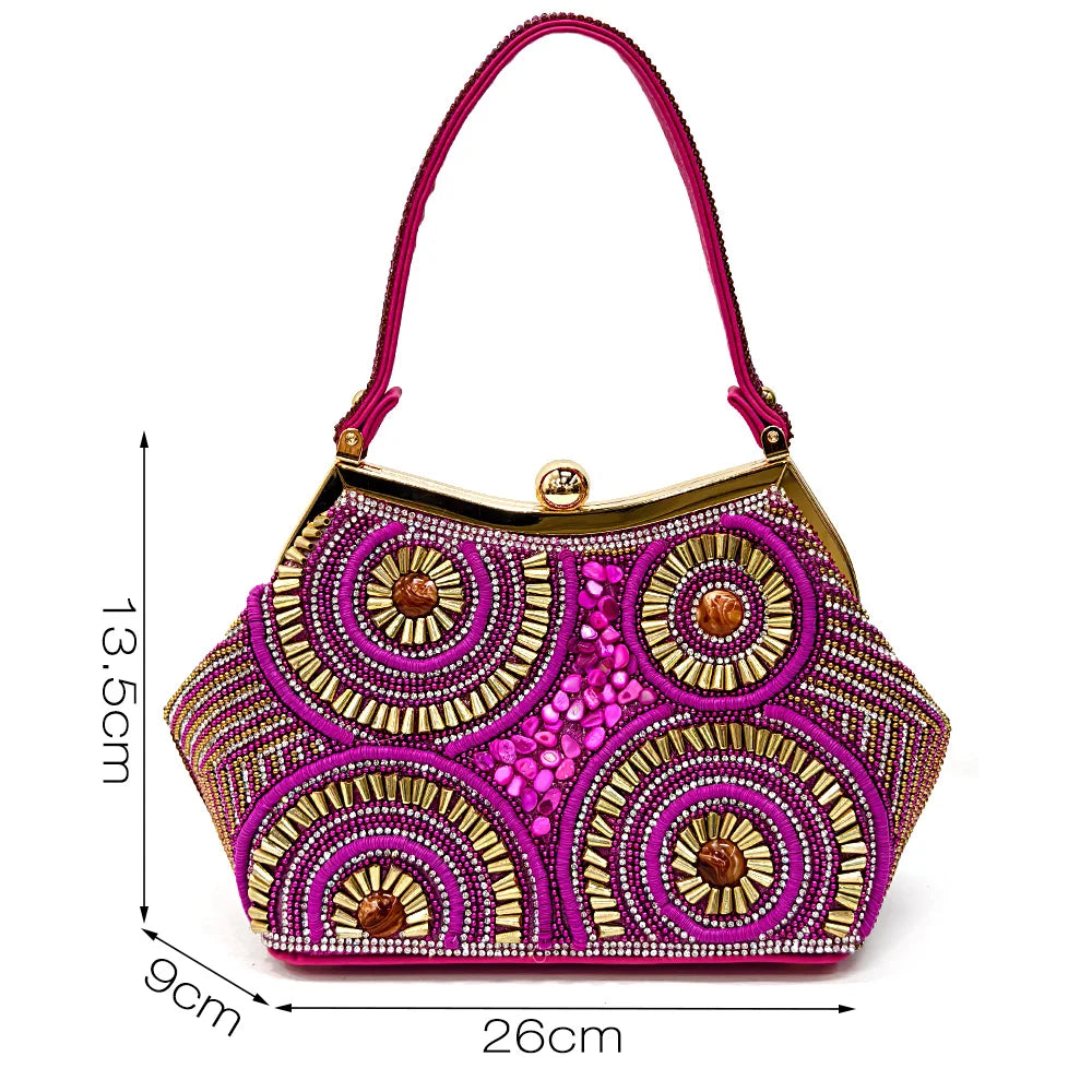 2025 Moda Mais Recente Chegada Laranja Ponta Fina Sandálias Femininas Sapatos com Bolsa Conjunto para Senhoras Festa de Casamento Salto