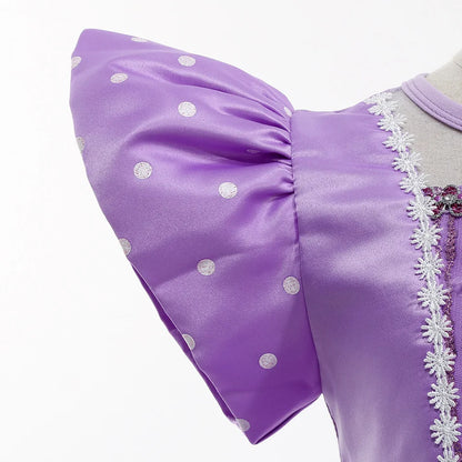 2 3 4 6 8Y Little Princess Sophia Frock Fancy Birthday Sofia Party Dress for Girl Sequined Bodice Flying Sleeve Carnival Costume