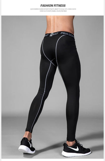 Mens 1-2 Pcs Compression Pants Sport Training Dry Fit Running Tights Fitness Jogging Shorts Summer Basketball Legging Masculina