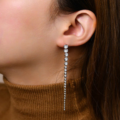 2024 Luxury Diamond Moissanite Drop Earrings for Women Orginal S925 Sterling Silver 18k Plated Wedding Jewelry Travel
