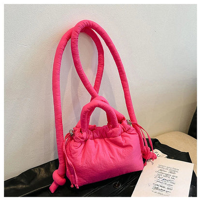 Women's Casual Single-shoulder Bag Large Capacity Nylon Backpack Women's Down Cotton Winter Tote Bag Portable Makeup Handbag