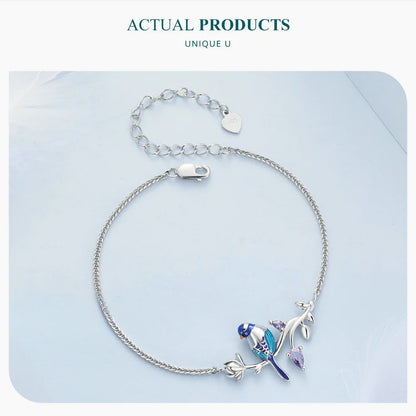 925 Sterling Silver Kingfisher Bracelet Original Design Bracelet Women Silver Jewelry for Party BSB127