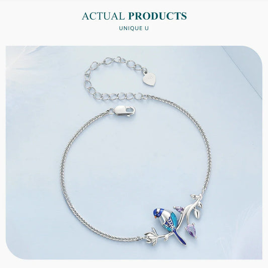 925 Sterling Silver Kingfisher Bracelet Original Design Bracelet Women Silver Jewelry for Party BSB127