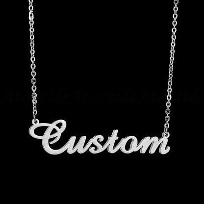 Customized Fashion Stainless Steel Name Necklace Personalized Letter Gold Color Choker Necklace Pendant Nameplate Gift