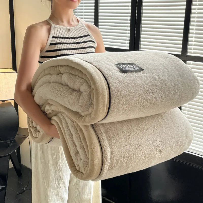 New Grade A Half-sided Velvet Autumn Winter Keep Warm Blankets for Bed Soft Fluffy Warmth Sofa Blanket Shawl Napping Blankets