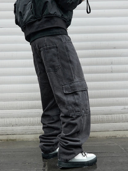 Y2k New Baggy Jeans Male Hip Hop Harajuku Trousers Wide Leg Denim Pants Men's Jeans Streetwear Korean Oversize Cargo Pants