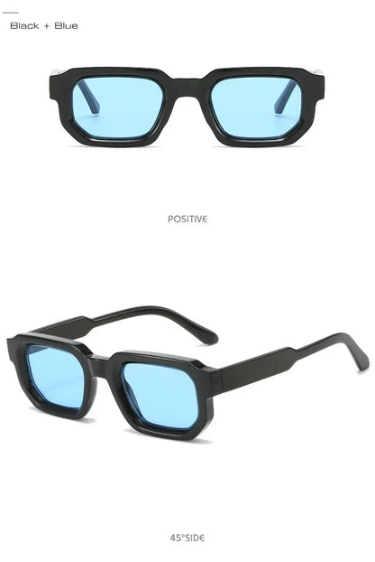 Fashion Blue Square Sunglasses For Women Men Retro Luxury Designer Clear Lens Sun Glasses Shades UV400 Eyeglasses