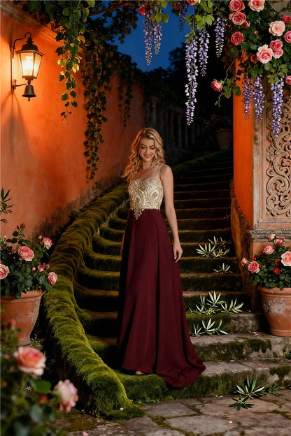 A-line Sweetheart Lace Christmas Party Dress Elegant Backless Long  Chiffon Beaded Evening Dresses Formal Prom Wedding Party Gow