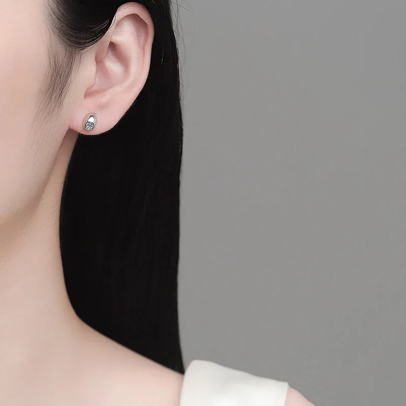 0.2ct Moissanite Stud Earrings For Women 925 Sterling Silver Sparkling Lab Diamond Wedding Jewelry Women's Earrings