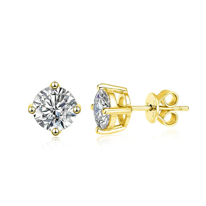 0.1-3CT Test Passed Moissanite Studs Earrings for Men Women S925 Silver Platinum Plated Bride Wedding Lab Diamond Studs