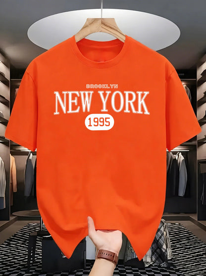 New York Brooklyn 1995 Design T-Shirts Men Cotton Casual Tee Breathable Summer Sportswear Unisex Loose O-Neck Short Sleeve