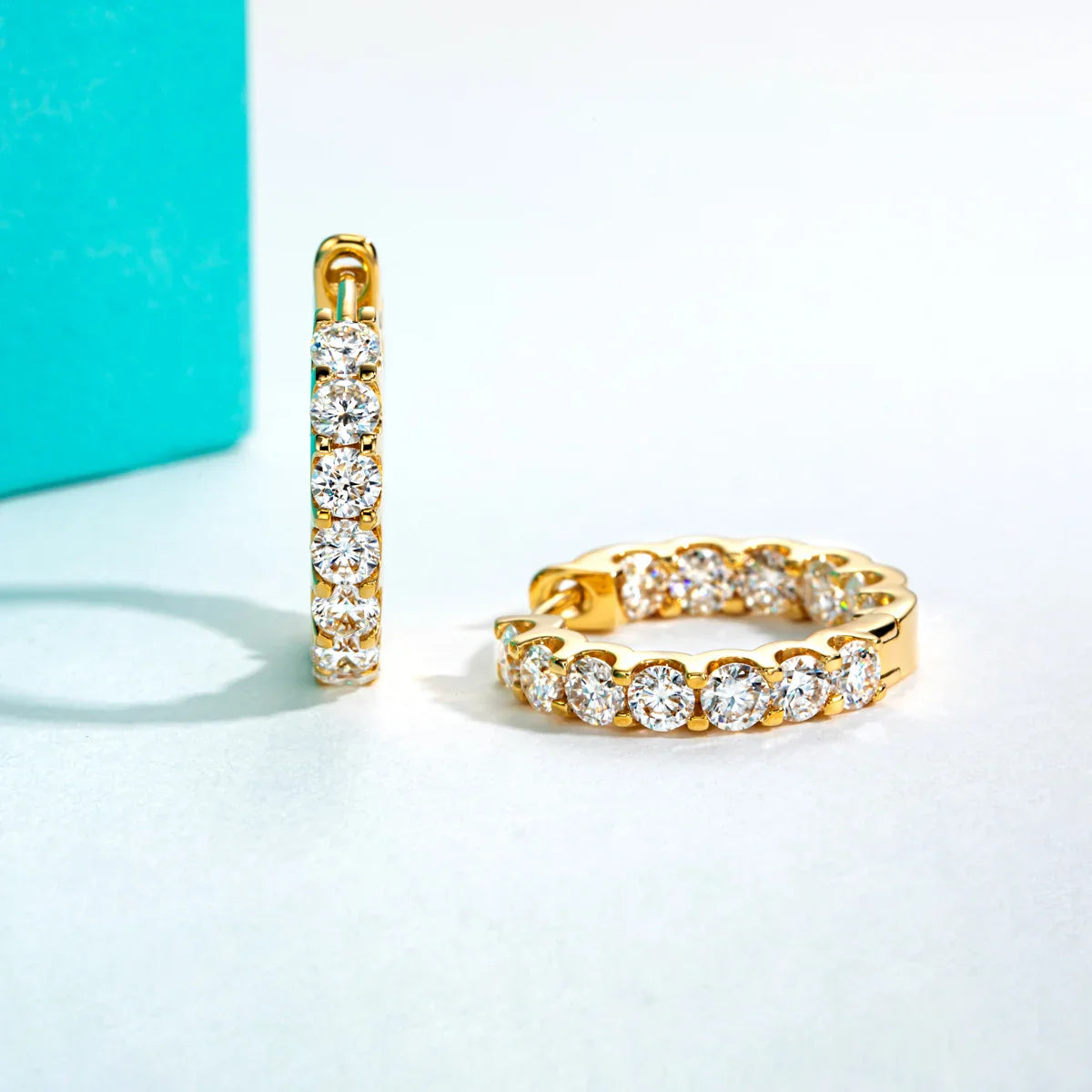 3mm 2.6cttw D Color Moissanites Hoop Earrings 925 Sterling Silver Luxury Huggie Earring for Women Jewelry Wholesale