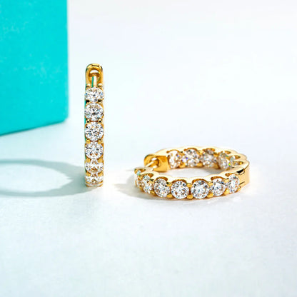 3mm 2.6cttw D Color Moissanites Hoop Earrings 925 Sterling Silver Luxury Huggie Earring for Women Jewelry Wholesale