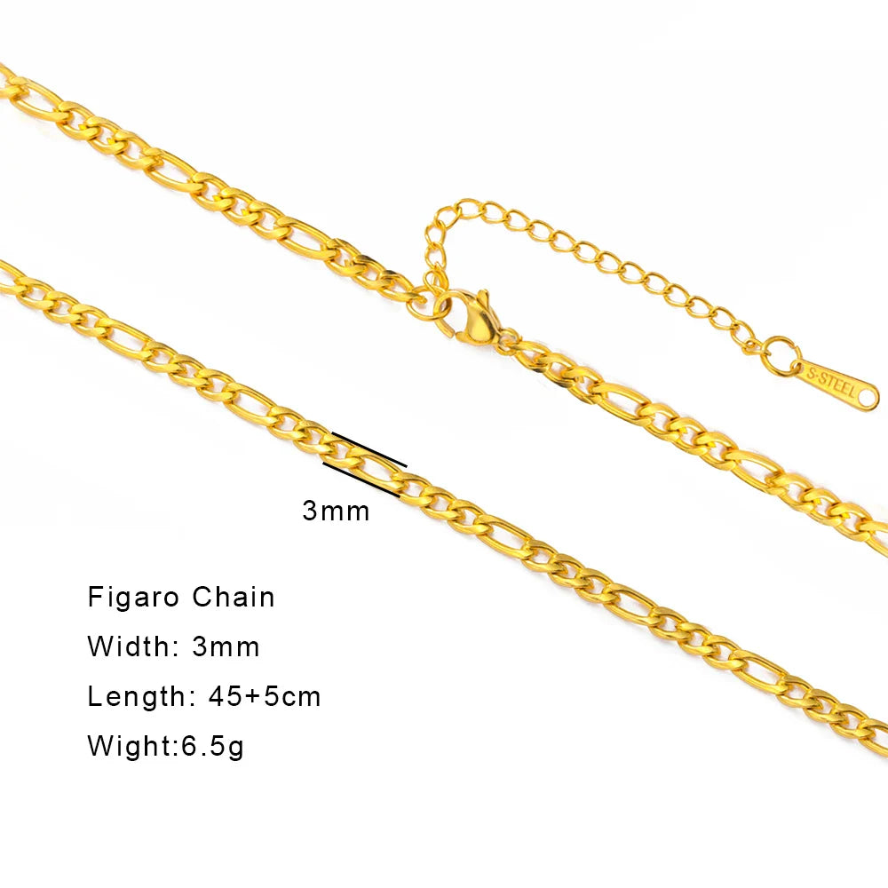 Stainless Steel Gold Color Chain Necklace Women Minimalist Cuban Paperclip Twisted Snake Chain Fashion Jewelry Wholesale