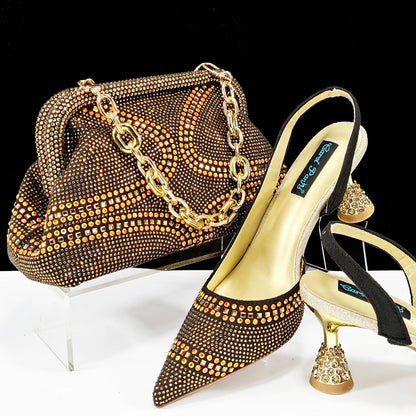 Sky Blue Pointed Toe 2024 New Arrivals Women High Heels Sexy Ladies Shoes and Bag to Match Italian Pumps for Wedding
