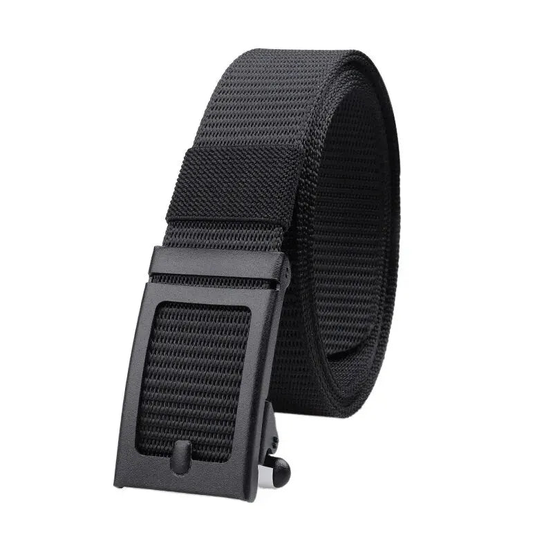 Men's And Women's Toothless Automatic Buckle Belt Military TrainingCanvas Belt New Metal Buckle Young Students' Versatile Belt T