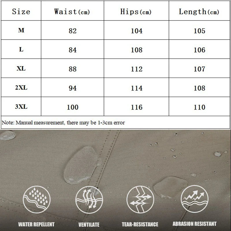 Tactical Pants Men's Training Pants Multi-Pocket Cargo Pants Waterproof Quick Dry Man Trousers Outdoor Fishing Jogger Pant Male
