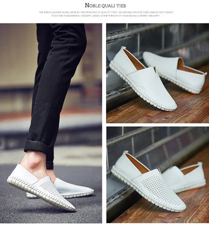 Fashion Men's Driving Shoes Handmade Leather Men Loafers Soft Breathable Men's Casual Shoes