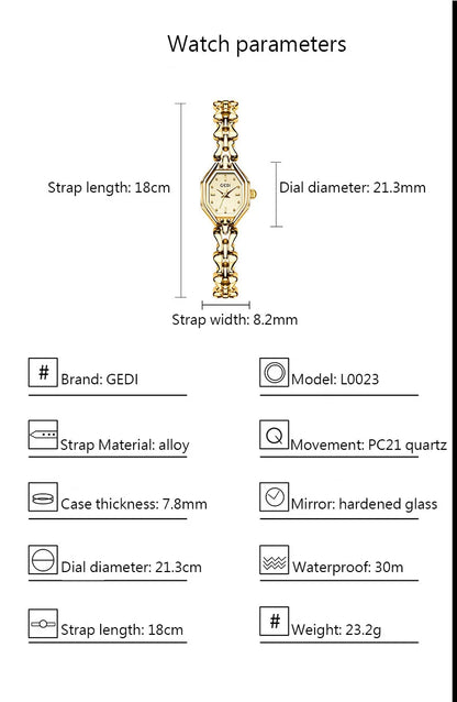 Ladies Watches are Exquisite Light Luxury Retro Metal Bracelets high-end Waterproof Women Fashion Quartz Wristwatches