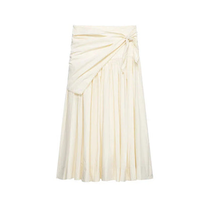 New Women's Hot Girl Style High-Waist A-Line Lace Scarf Decorated Mid-Length Dress 2026 Spring New Arrival