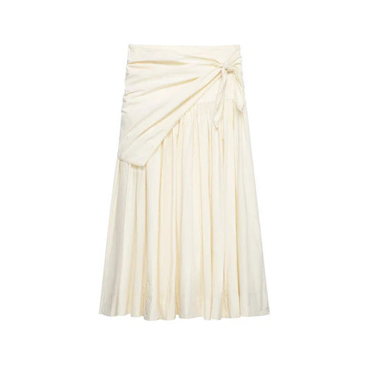 New Women's Hot Girl Style High-Waist A-Line Lace Scarf Decorated Mid-Length Dress 2026 Spring New Arrival