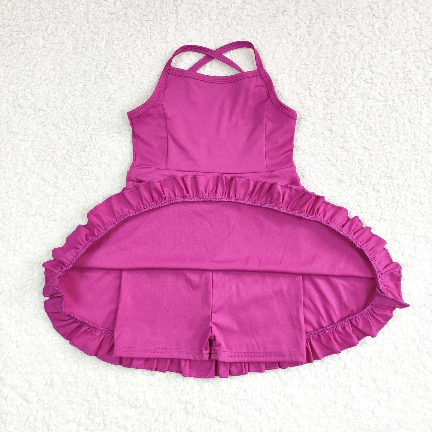 Summer Baby Girl Bows Skorts Toddler Infant Knee Length Dress Kids Children Sleeveless Yoga One Piece Strap Clothes