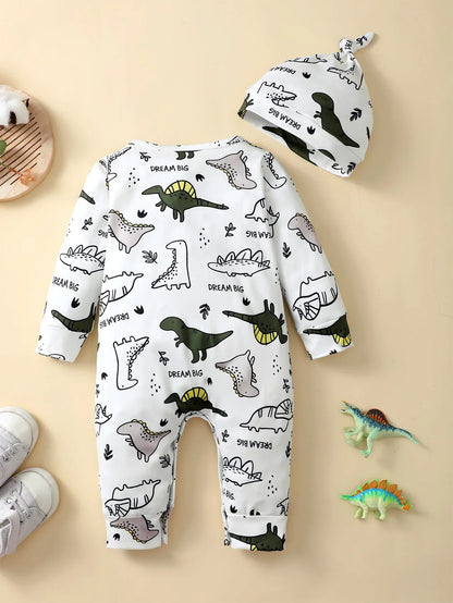 Winter Newborn Infant Baby Boys Romper Bear Print Long Sleeve Button Up Front Rompers Kids Onepiece Soft Fashion Baby  Clothing