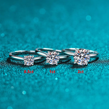 D VVS1 Moissanite Rings for Women Man 4 Prong Solitiare Engagement Wedding Diamond Ring with GRA Certified s925 Sliver