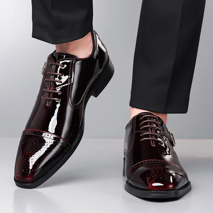 Men's casual leather shoes, business casual shoes, formal fashion, banquet flat shoes, size 50 men's shoes