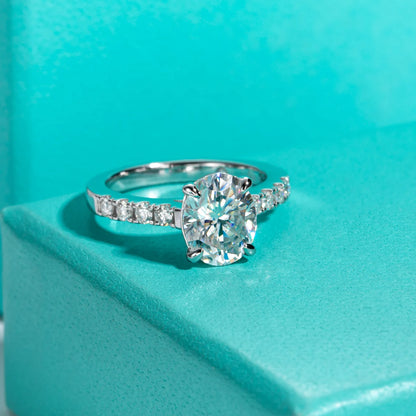 3ct Oval Cut D Color Moissanite Engagement Rings For Women 925 Sterling Silver Wedding Rings Women Jewelry Wholesale