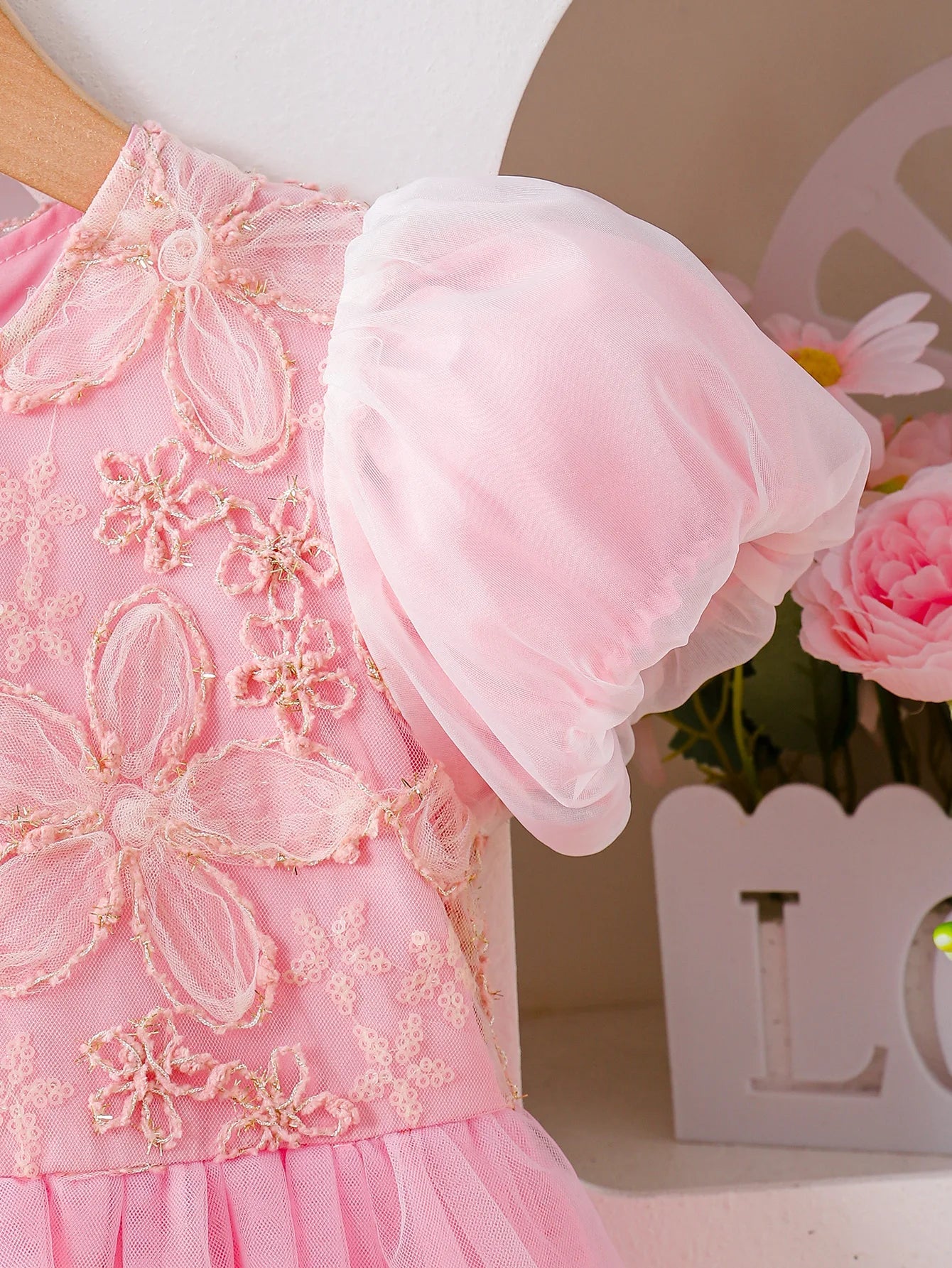 Summer New Pure Color Mesh Princess Skirt for Girls Elegant Simple Design Children's Party Dress