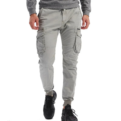 New Cotton Men Cargo Pants Khaki Casual Men Tactical Joggers Cargo Multi-Pocket Fashion Black Army Light gray Trousers Work Wear
