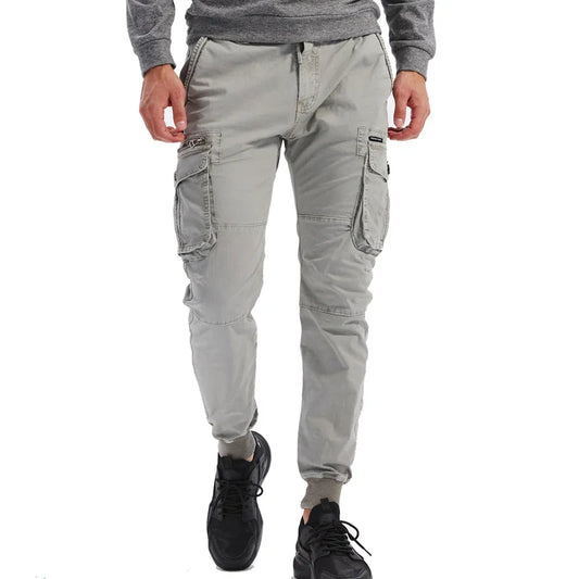 New Cotton Men Cargo Pants Khaki Casual Men Tactical Joggers Cargo Multi-Pocket Fashion Black Army Light gray Trousers Work Wear