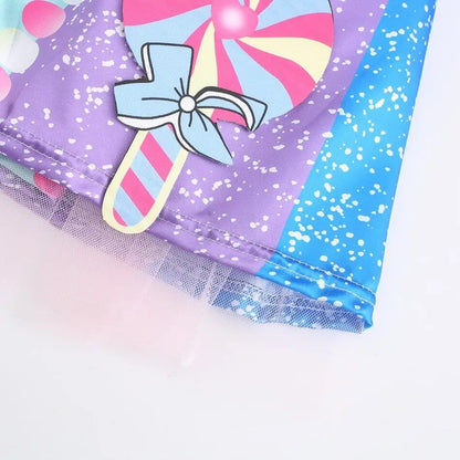 Girls Candy Fairy Lollipop Cosplay Costume Toddler Carnival Purim Rainbow Vestidos Girls Birthday Party Long Short Sleeves Dress