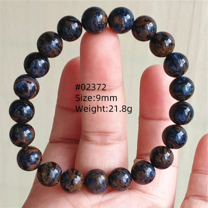 Natural Blue Pietersite Bracelet Women Men Beads Round Beads Chatoyant Cat Eye Fire Pietersite Namibia AAAAAA